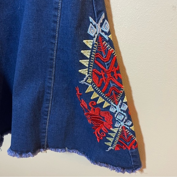 Home Folk Embroidered Flare Jeans - Blue Size 10 - Picture 2 of 12